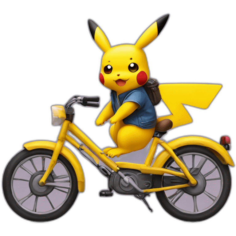 Pikachu on a bike emoji