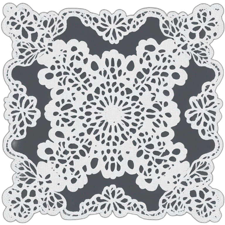 white lace frame emoji