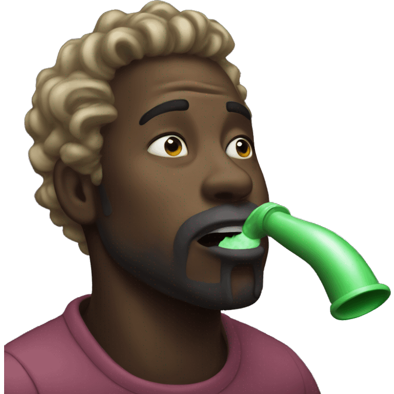 black man inhaling galaxy gas emoji