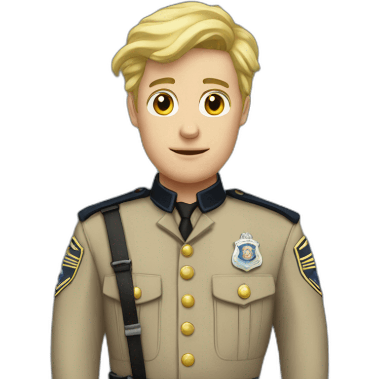 Blond man constable in uniform emoji