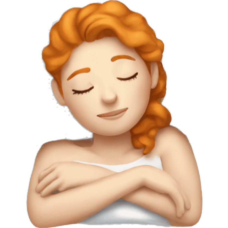 Ginger pretty woman sleeping emoji