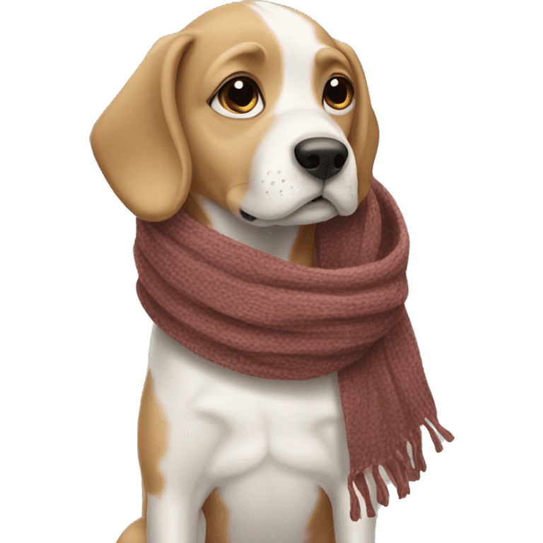 Dog wearing a scarf emoji