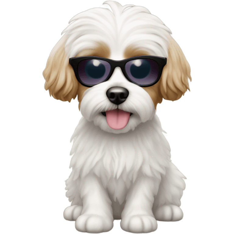 Cavachon with sunglasses emoji