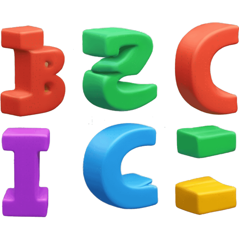 "Block Wonders" 3d colorfull text logo emoji