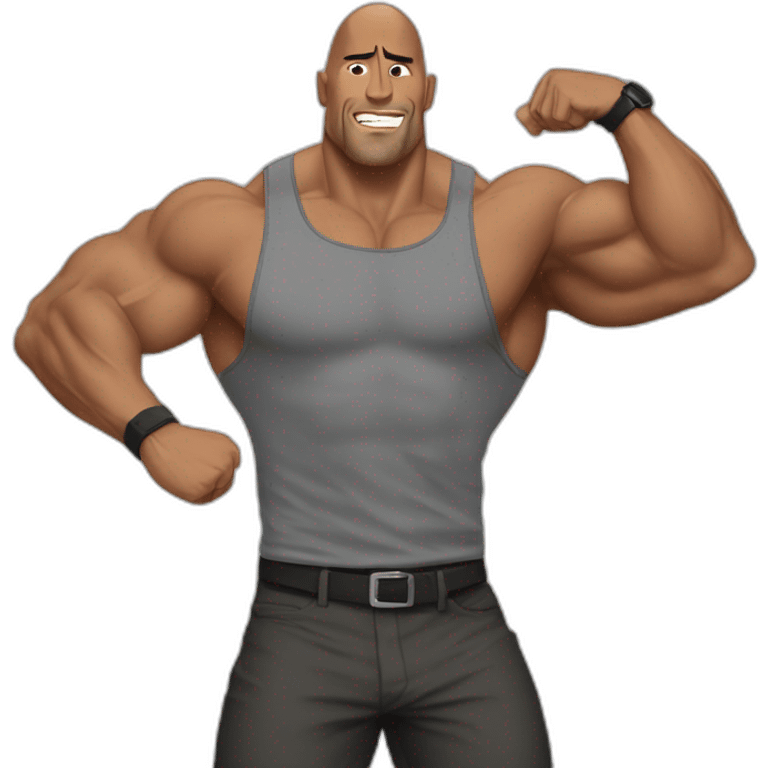 The rock qui montre sont biceps emoji