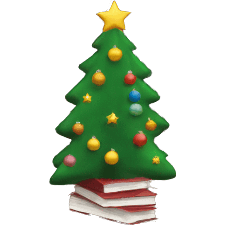 Christmastree with books  emoji