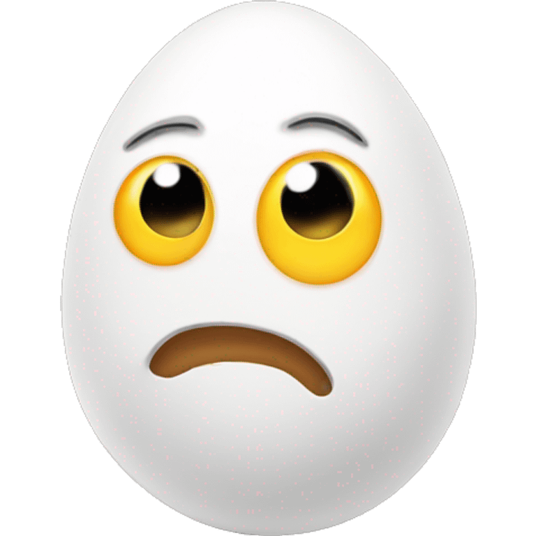 Egg with eyes and mouth emoji