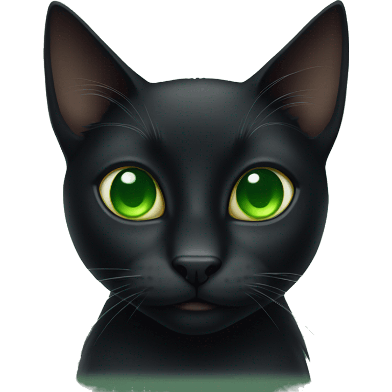 A black cat with green eyes  emoji