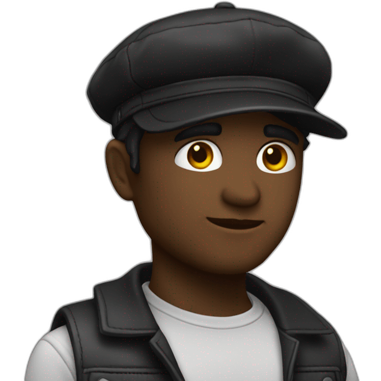 Noir casquette a lenvers emoji