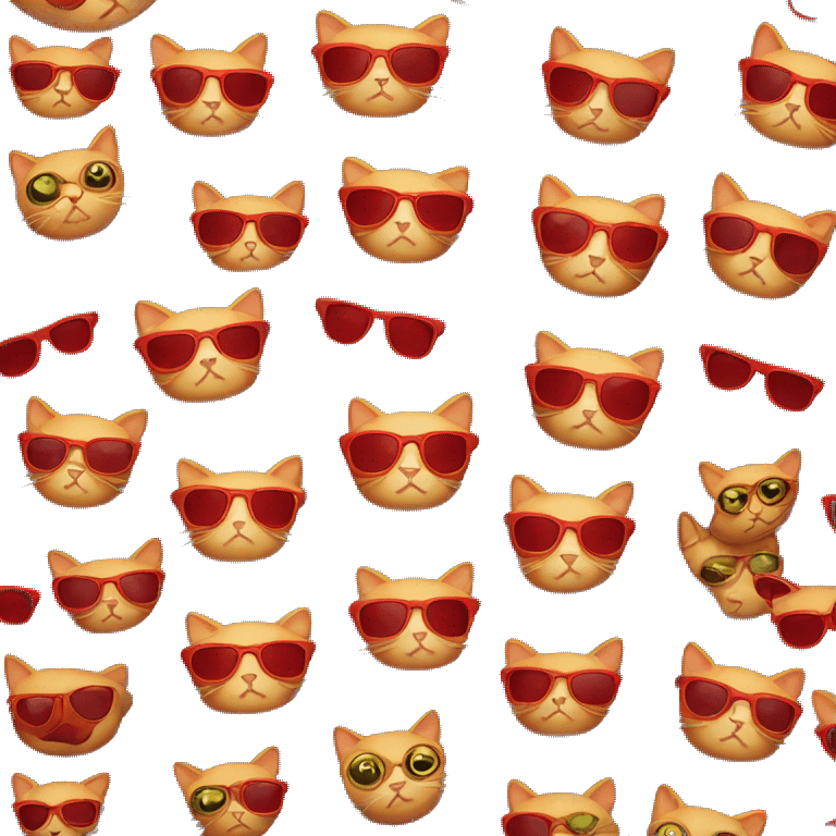 Red cat with sunglasses  emoji