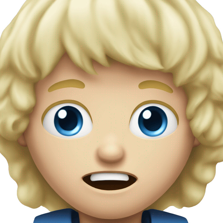 blond boy with blue eyes screaming scary peur emoji