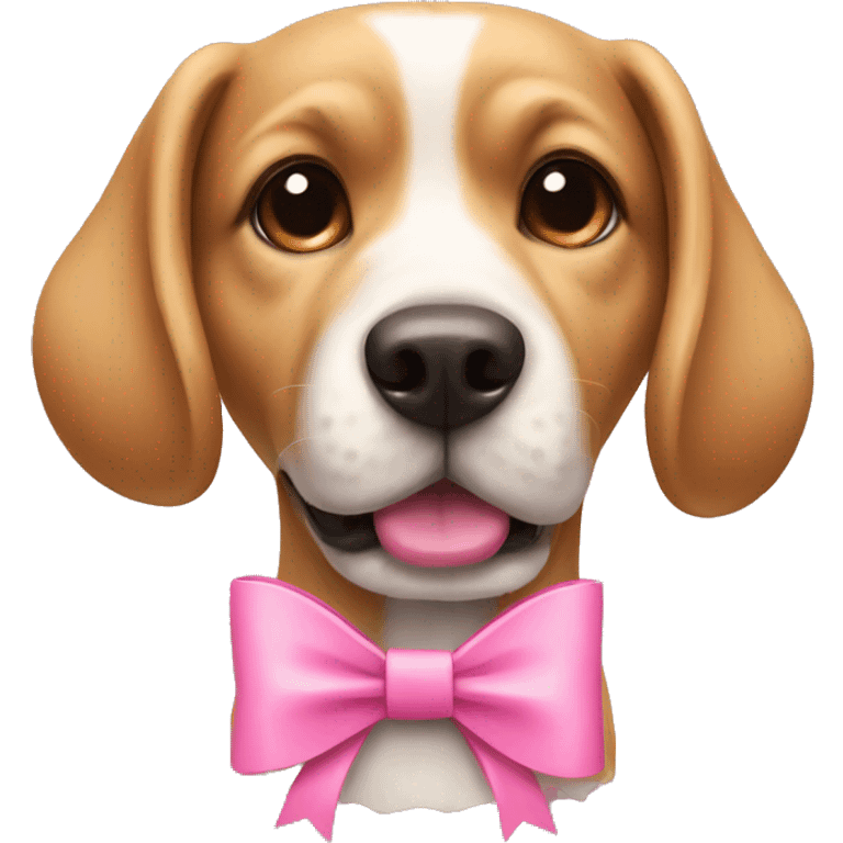 dog wearing a pink bow emoji