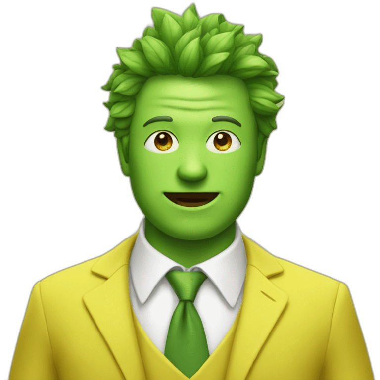 green man in a yellow suit emoji