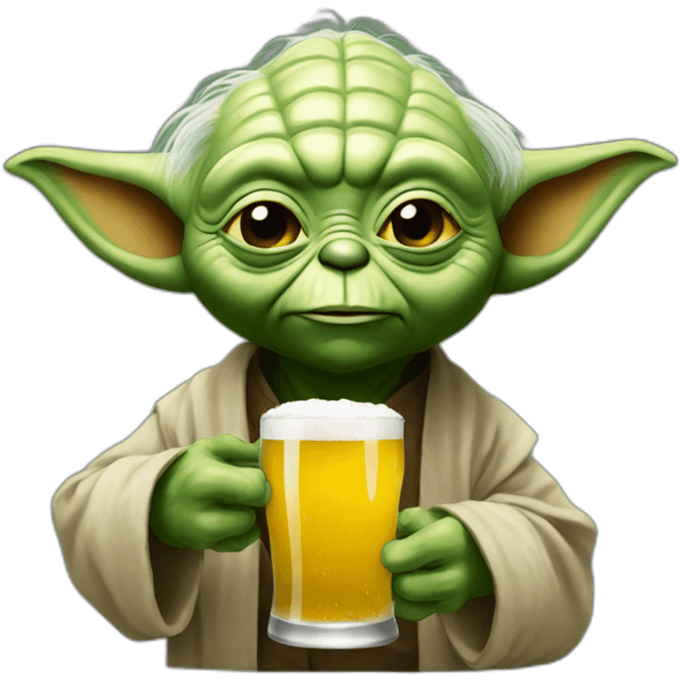 Yoda drinking beer emoji