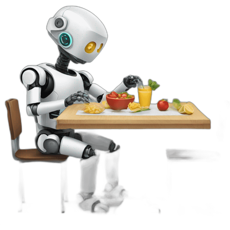 Robot eating a table emoji