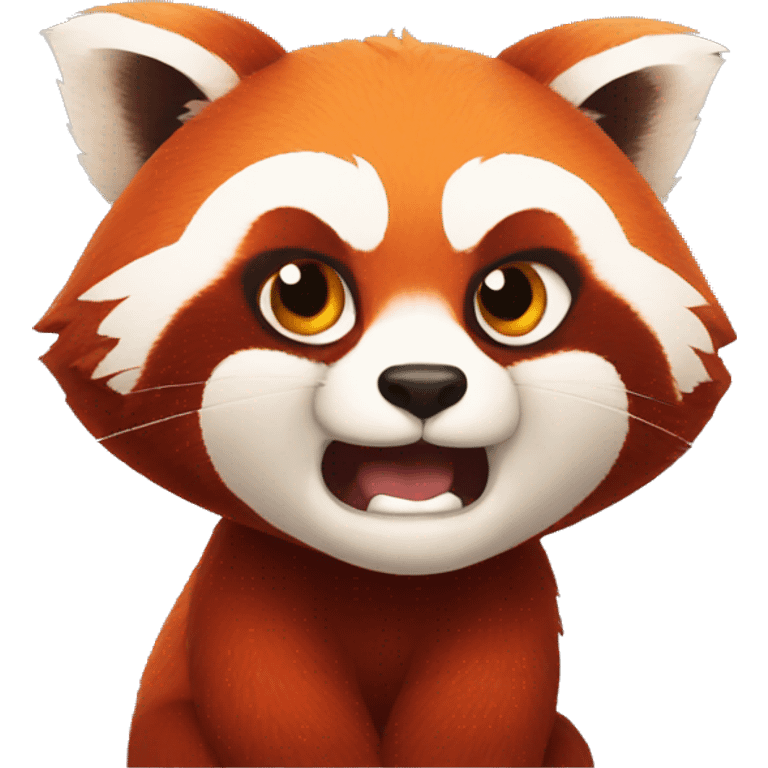 Red panda clenches his fist and is angry emoji