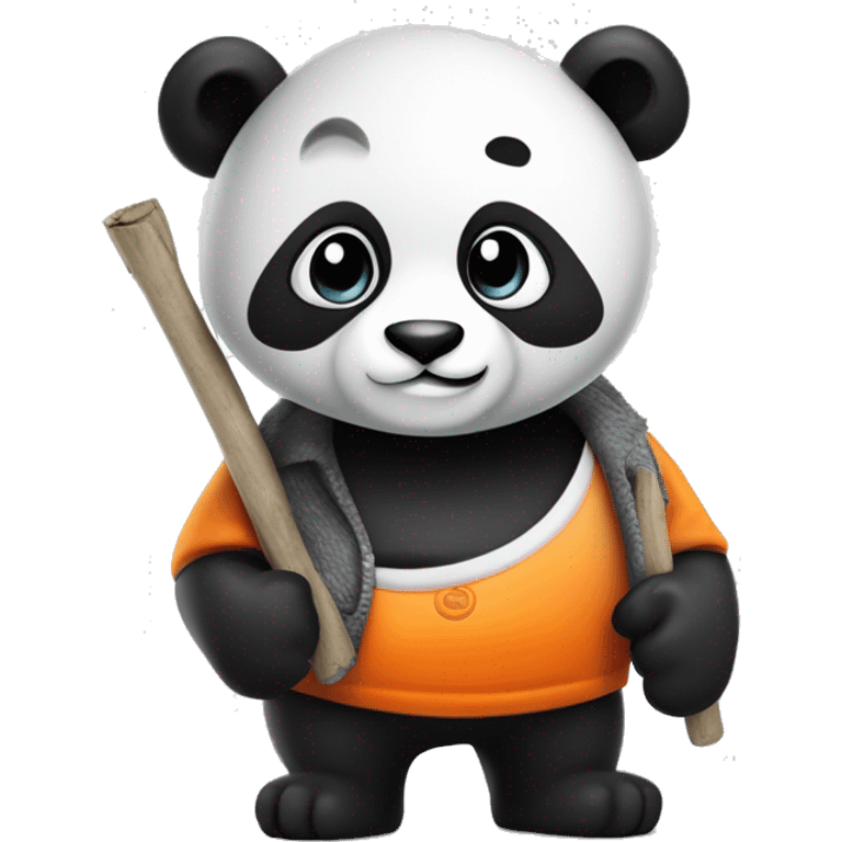 segun el panda anterior genera la figura de un panda en blanco y negro, que parece estar sentado, con un estilo de vendedor profesional alegre,con un cartel, en el cartel dice: "Bienvenido a Spandy store" en color naranja. emoji