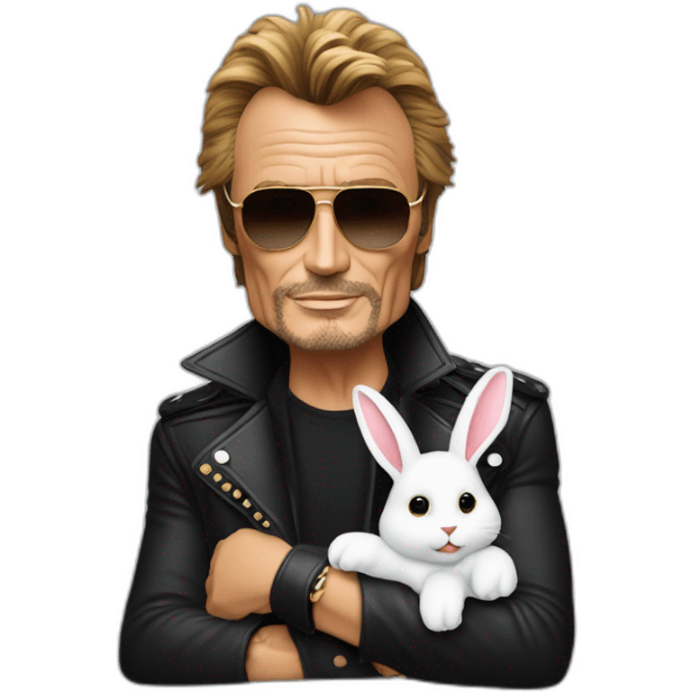 johnny hallyday avec un lapin emoji