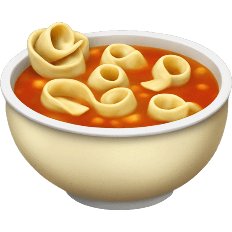 Big bowl of tortellini soup emoji