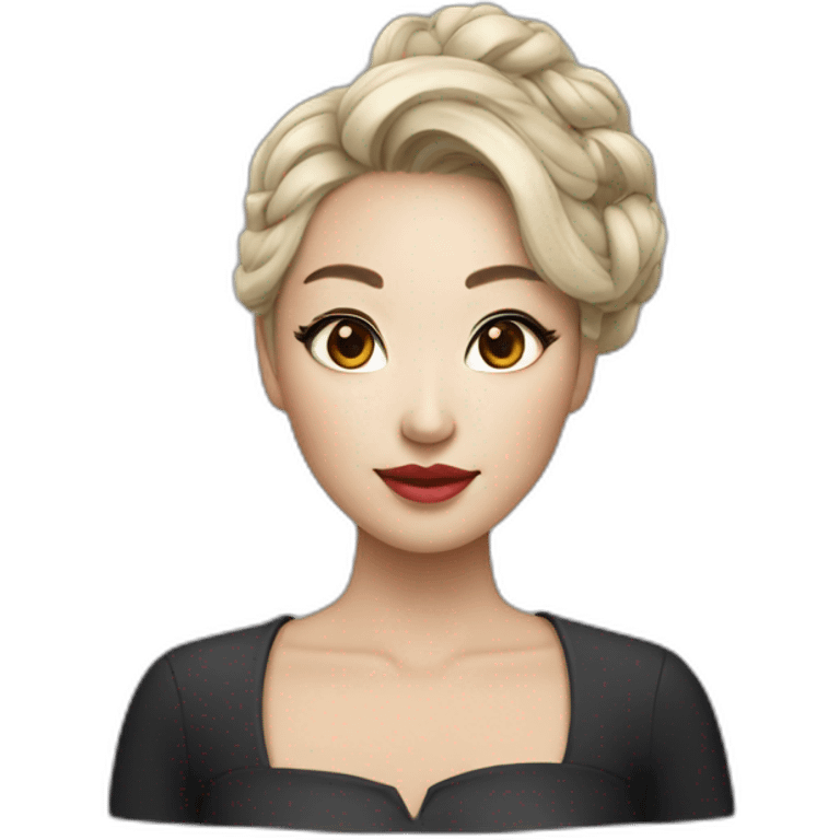 Chinese woman with blusa cuello de tortuga makeup Artist emoji