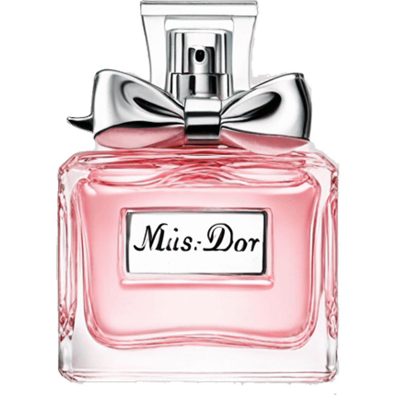 Light pink Miss Dior perfume with bow emoji