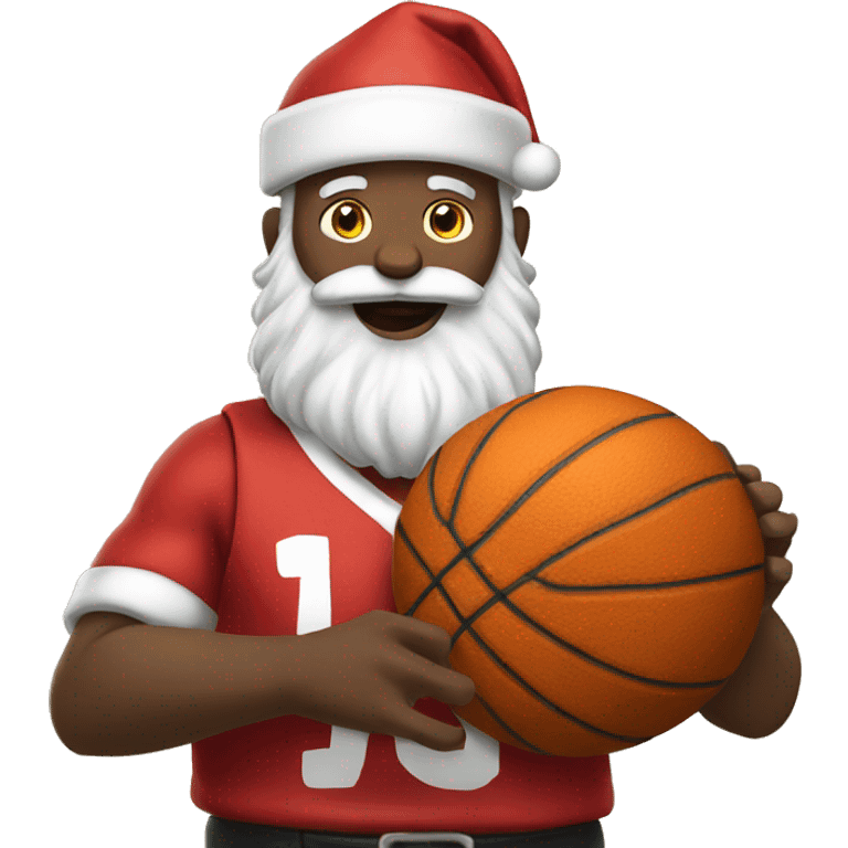 Santa playing basketball emoji