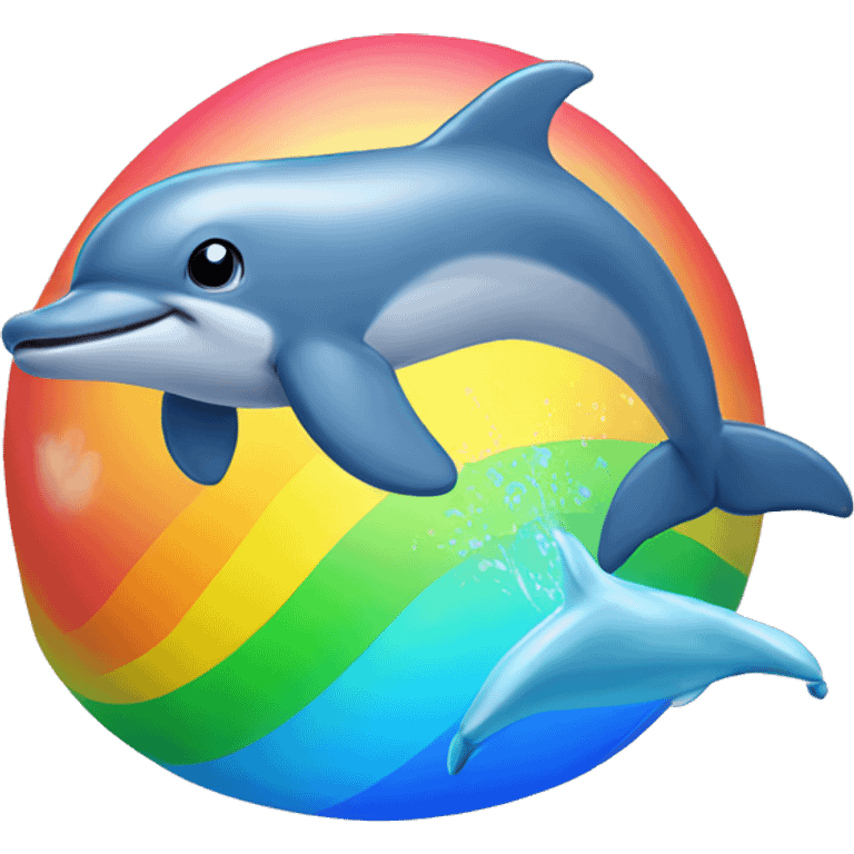 rainbow with dolphin emoji