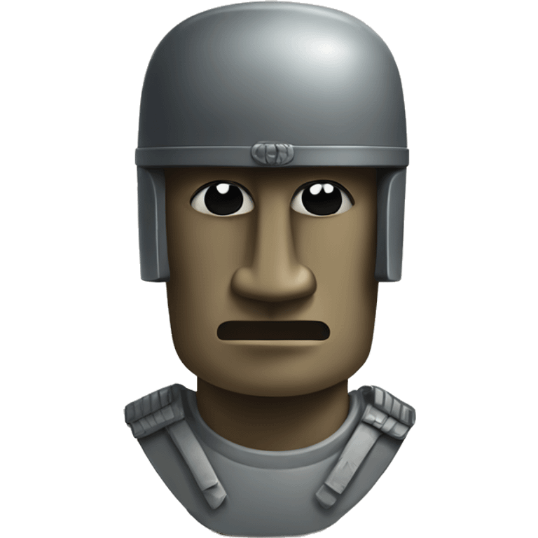 moai with military helmet emoji