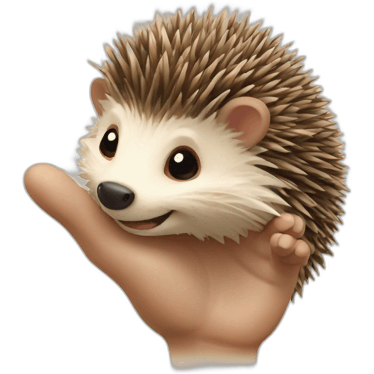 hedgehog high five emoji