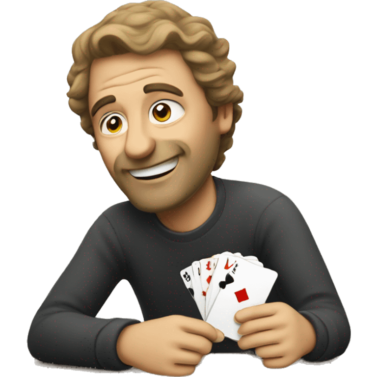 man playing bridge card game emoji