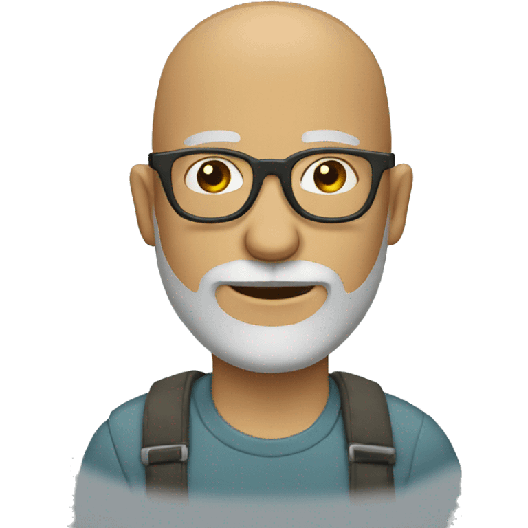 bald man with beard and hipster glasses emoji