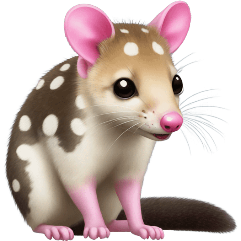 Eastern quoll with a pink bow on its ear  emoji