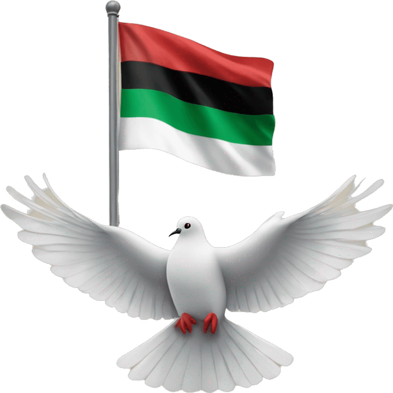 palestinian flag with a dove flying emoji