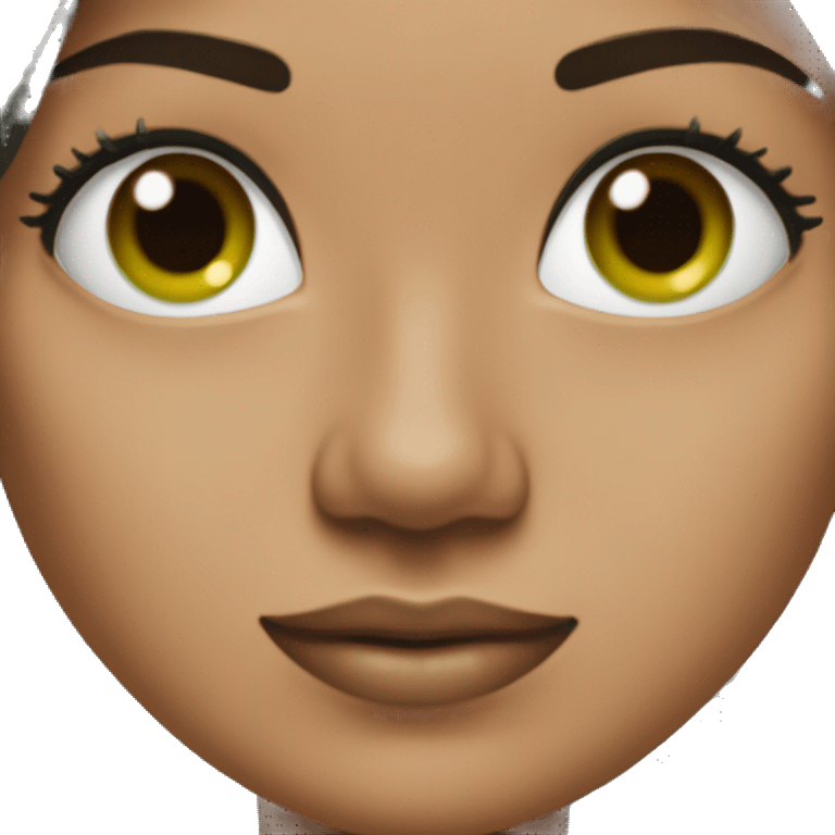 mujer pelo negro,  ojos verdes y espejuelos ,blanca emoji