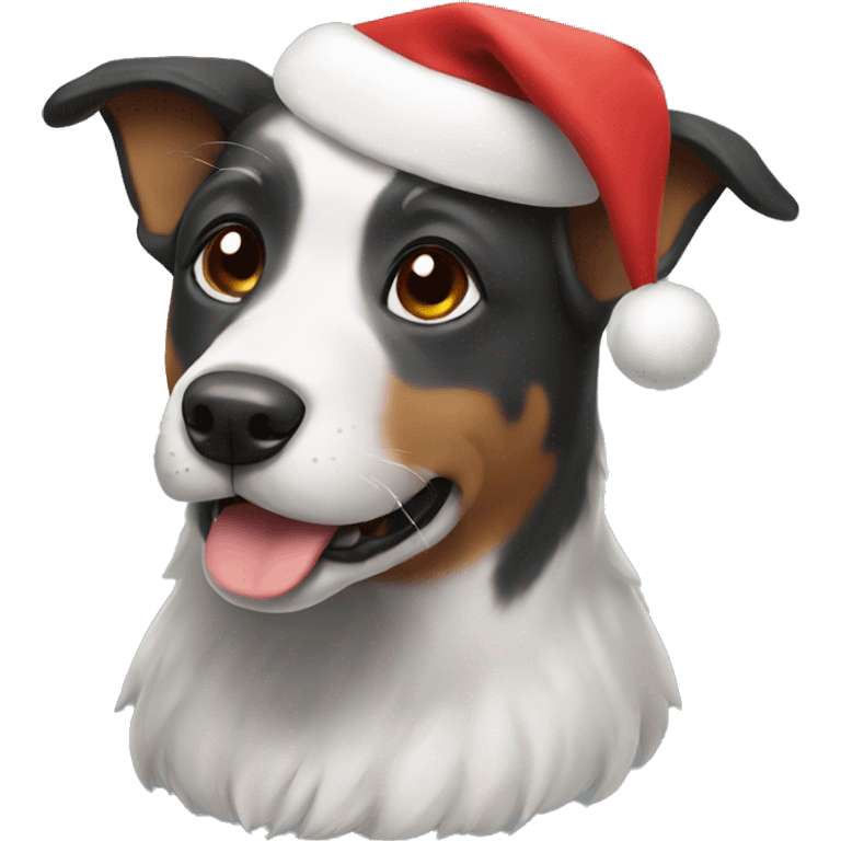 Dog have a Christmas hat emoji