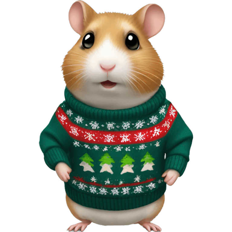 Hamster wearing christmas Sweater  emoji