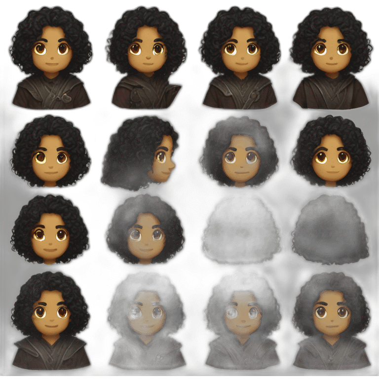 Dungeon master long curly dark hair emoji