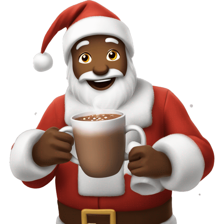 Santa Claus drinking hot cocoa dancing emoji