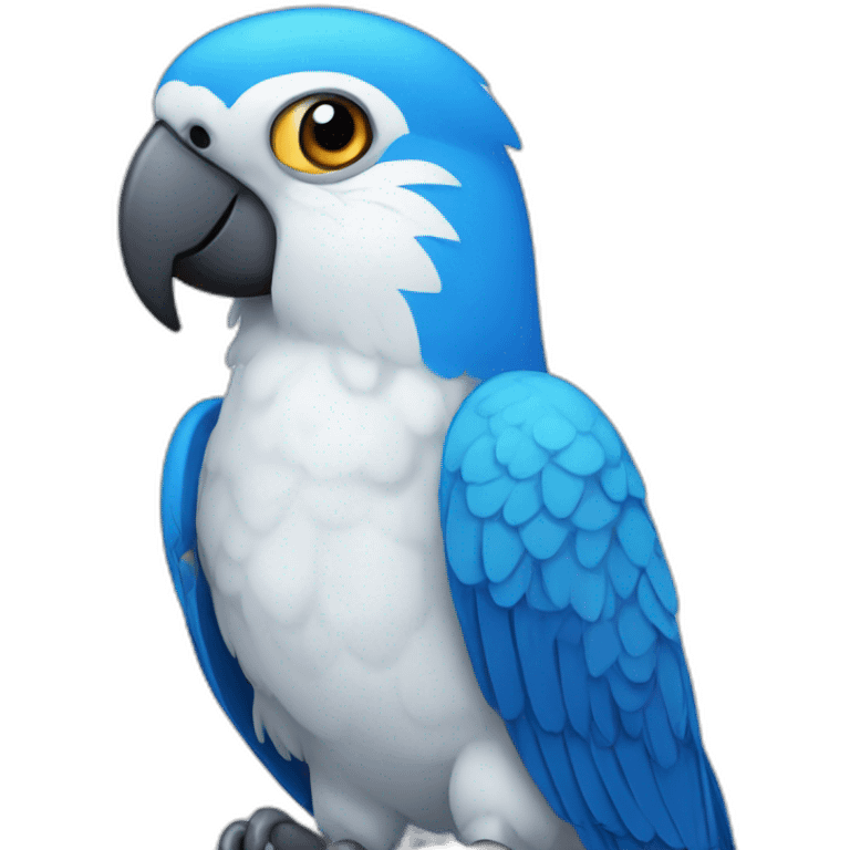 Blue and white parrot emoji