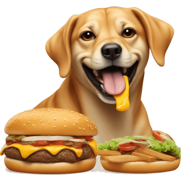 Dog eating a burger  emoji