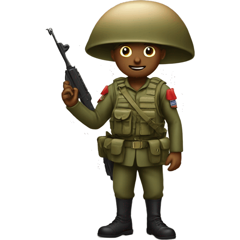 Make an soldier with an mushroom emoji