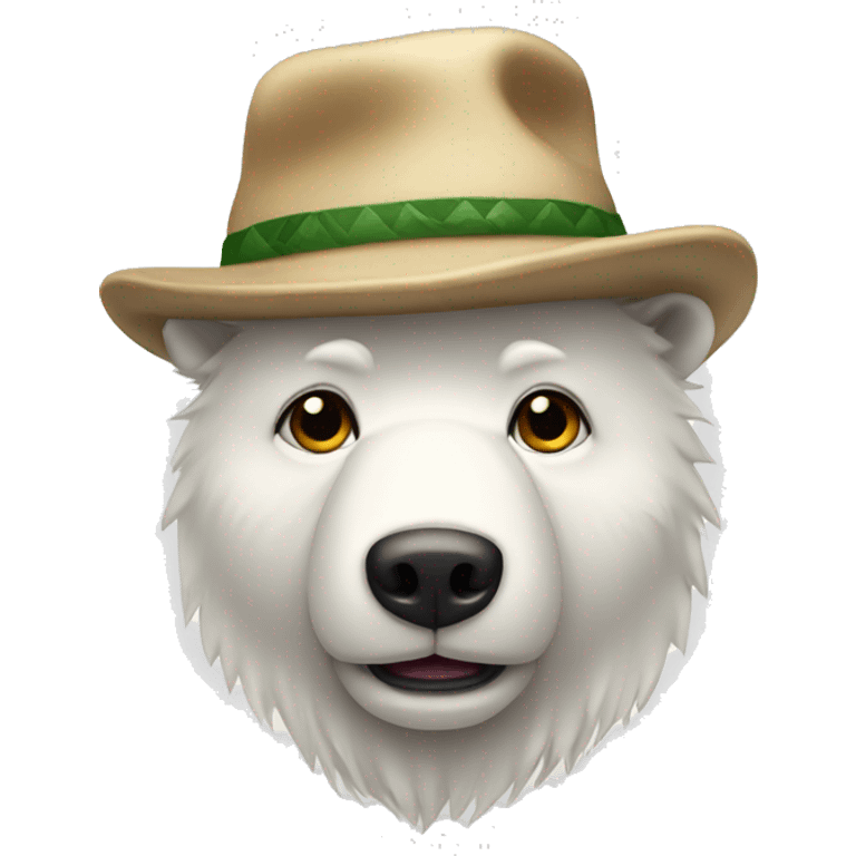 White bear With chrismats hat emoji