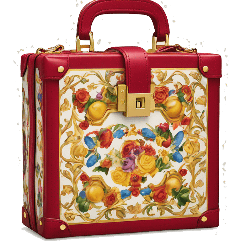 Dolce and Gabbana small box bag with colourful print and golden detais  emoji