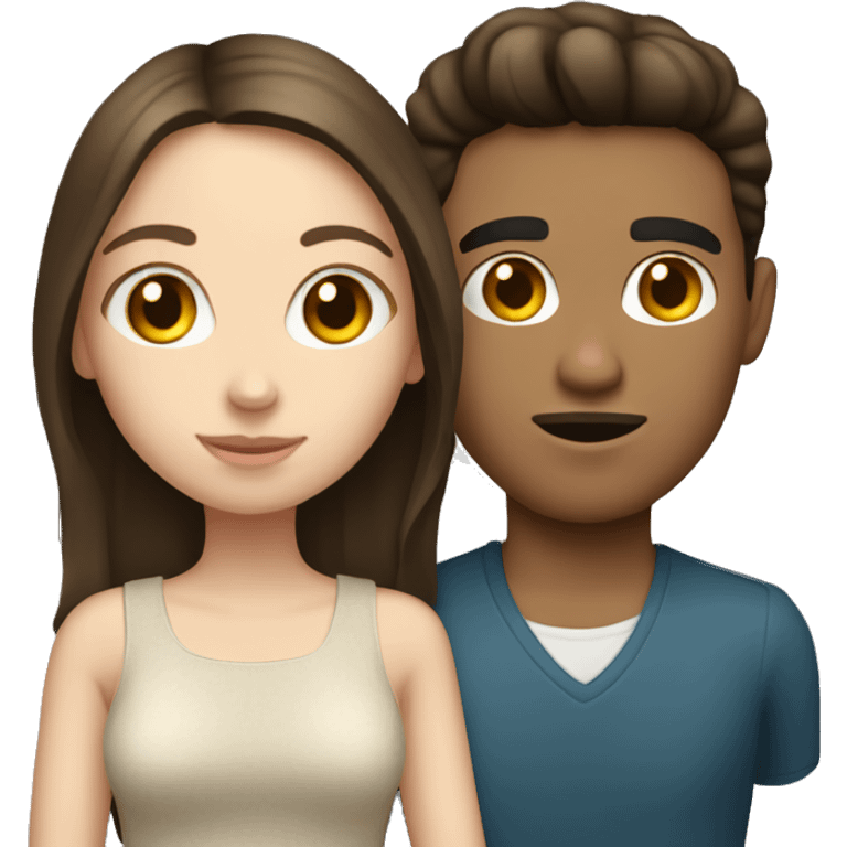 Pale brunette girl with mexican boyfriend emoji