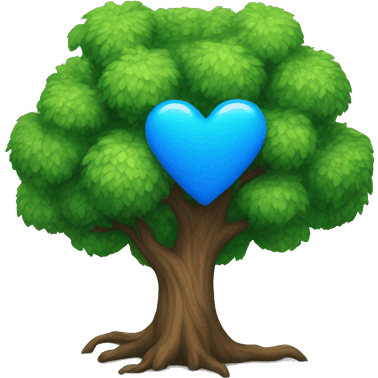 tree with blue heart emoji