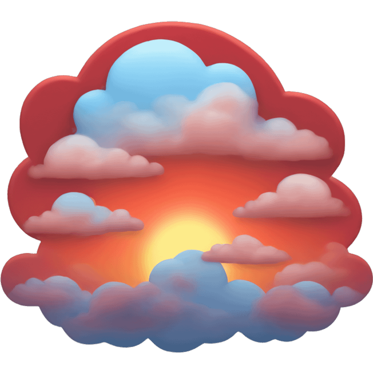 Red sunset with pale blue clouds emoji