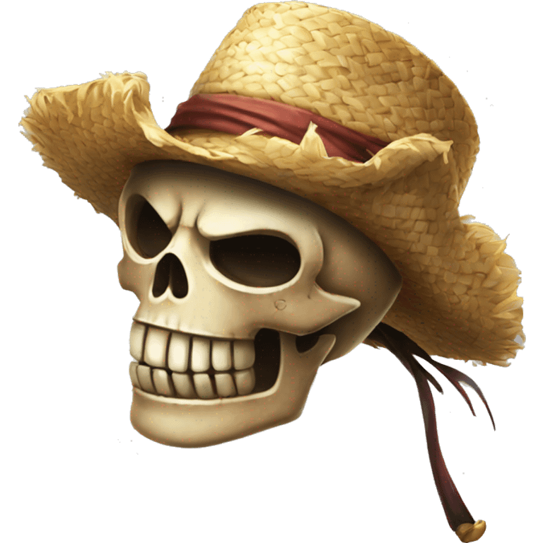 One Piece Luffy Straw Hat Pirate Skull emoji