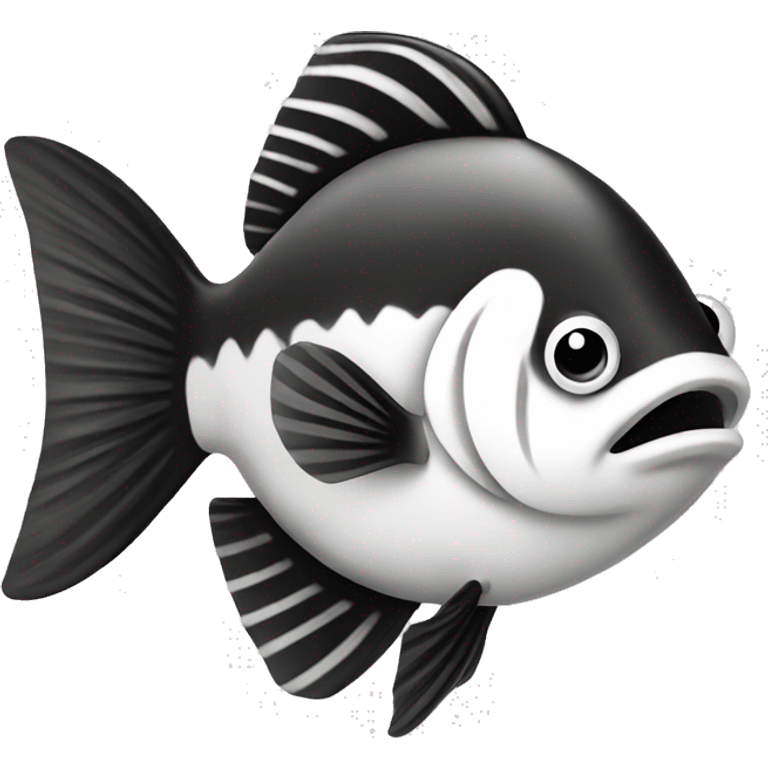 Fish black and white emoji