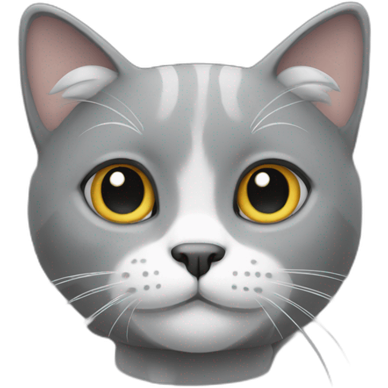 grey cat with white mustache emoji