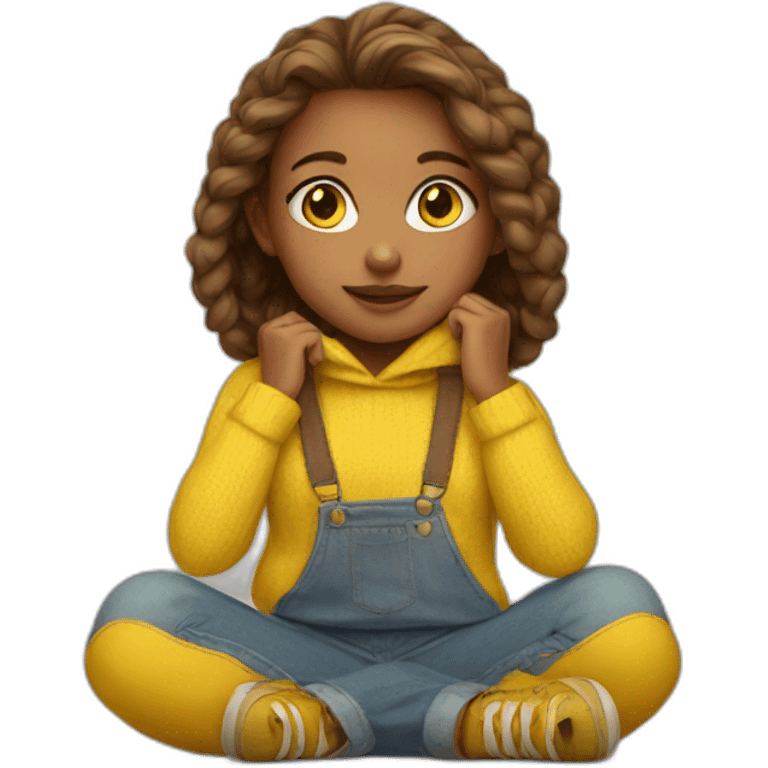 Girl in yellow sweater emoji